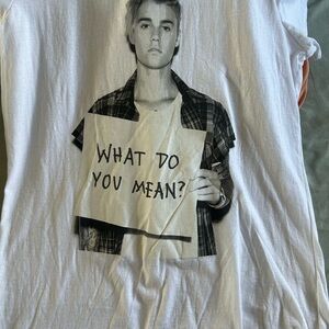 Justin Bieber “what do you mean” white loose fit T-shirt